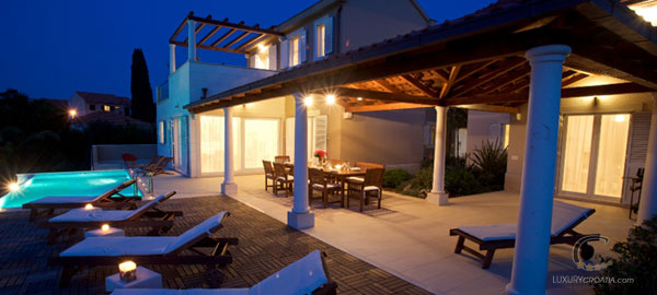 Modern holiday luxury villa with pool and sea view  in Supetar Brač island Croatia 