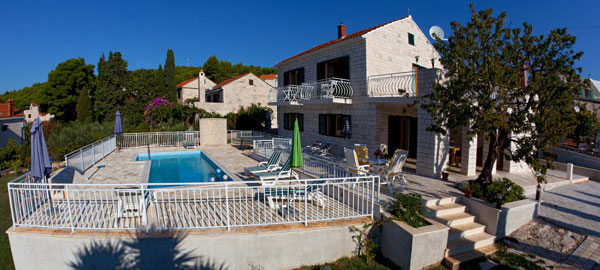 Dalmatian Stone House Villa in Sumartin on Brač Island in Dalmatia 