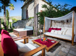 Leisure area with Jacuzzi in front of this holiday villa in Dubrovnik