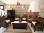 Fireplace lounge in seafront Dubrovnik luxury villa