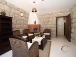 Fireplace lounge in seafront Dubrovnik luxury villa