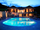 Seafront five star luxury villa on the island of Korcula in Croatia by night