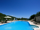 View on pool area in the 5 star luxury villa on the island Korcula in Dalmatia Croatia