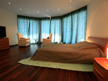 The Turquoise bedroom in five stars luxury villa on the island of Korcula in Croatia 