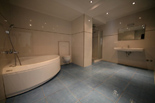 The Blue bedroom bathroom in the 5 star luxury villa on the island Korcula in Dalmatia Croatia