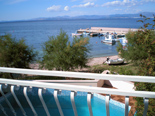 View from the bedroom in holiday villa with pool in Mirca on Brac Croatia