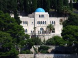 View from the sea on waterfront luxury villa in Dubrovnik Croatia