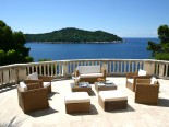 One of the leisure terraces of the waterfront luxury villa in Dubrovnik Croatia