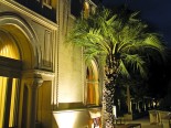 Outside of the waterfront luxury villa in Dubrovnik Croatia by night