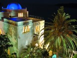 The view on the waterfront luxury villa in Dubrovnik Croatia by night