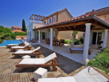 Sundeck and veranda at beachfront holiday luxury villa on island Brac Dalmatia Croatia