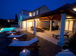 Seafront luxury villa on island Brac in the evening