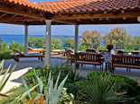 Outside dining in holiday villa on Dalmatian island Brač in Croatia