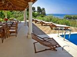 Sundeck and veranda in holiday villa on Dalmatian island Brač in Croatia 