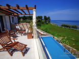 First floor terrace in luxury holiday villa on island Brac in Dalmatia in Croatia