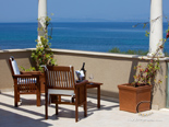 First floor terrace in luxury holiday villa on island Brac in Dalmatia in Croatia