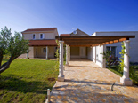 Entrance and south garden in luxury rental villa on island Brac in Dalmatia in Croatia