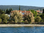 Position on the beach of the luxury rental villa on island Brac in Dalmatia in Croatia