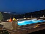 Night view on the Kastela Bay from the luxury villa in Trogir countryside