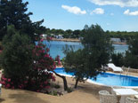 Pool area in the luxury villa in Šibenik region in Dalmatia in Croatia