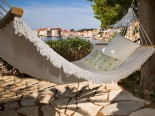 The view on the Old Dubrovnik City walls from the luxury Villa's terrace