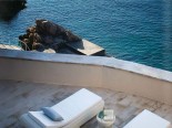 Sunbathing area and sea from the luxury Villa's terrace