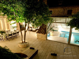 View on the outside terrace with pool in luxury Dalmatian Hvar rental villa in Croatia