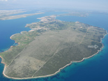 Aerial view on the lighthouse - a five star villa on the island Vir in Zadar region
