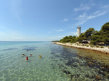 The view from the sea on the five star lighthouse villa on the island Vir in Zadar region