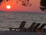 Sunset from the five star lighthouse villa on the island Vir in Zadar region