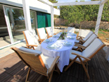 Outside dining area in the five star lighthouse villa on the island Vir in Zadar region