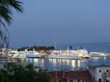 Night view from the top floor terrace in Spit villa