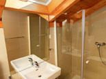 Bathroom in the modern Dalmatian seafront villa with pool on Brac Island in Split region