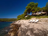 Below this Brac luxury villa is a rocky beach