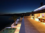 Night atmosphere on this central outside terrace of this Dalmatian villa