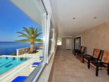 Terrace in front of the first floor bedrooms in rental villa on Korcula