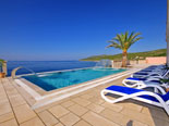 Pool area of this seafront luxury villa on Korčula island
