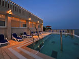 Pool area of this seafront luxury villa on Korčula island