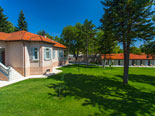 View on the vintage five star villa and guest house and indoor pool in background