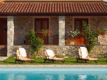 Sunbeds on the pool of the High quality villa in Istria near Labin and Rabac