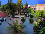 Garden with summer grill kitchen in luxury villa on Dubrovnik Riviera  