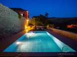 On the pool by night in the luxury villa on Dubrovnik Riviera