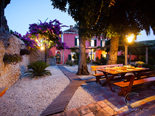 View from grill kitchen in the garden of the luxury villa on Dubrovnik Riviera 