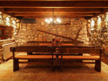 Table in tavern in this Dalmatian stone luxury villa in Konavle in Dubrovnik
