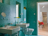 En-suite bathroom of the first floor bedroom in the design luxury villa in Dubrovnik
