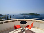 View on Lokrum from this bedroom in this five star villa in Dubrovnik 