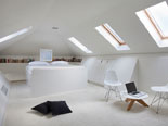 Beautiful designed bedroom on the attic of the Dubrovnik design villa