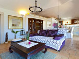 Living room in beachfront villa in Supetar on Dalmatian island Brač