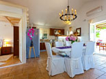 Dining room in this holiday villa 