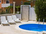 Pool detail in the holiday villa with pool for rent in Dugi Rat on Split Riviera in Croatia